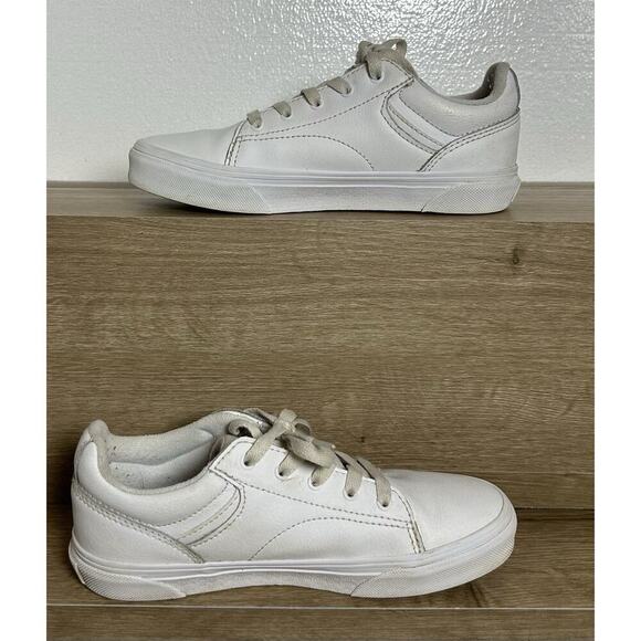Vans Off The Wall Boys Seldan 500714 White Casual Shoes Sneakers Size 3 Leather - Picture 2 of 5